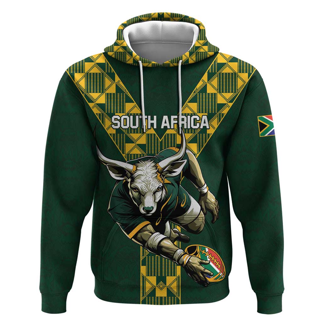 Custom South Africa 2024 Rugby Hoodie Go Springboks Protea Pattern - Wonder Print Shop