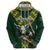 Custom South Africa 2024 Rugby Hoodie Go Springboks Protea Pattern - Wonder Print Shop