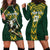 Custom South Africa 2024 Rugby Hoodie Dress Go Springboks Protea Pattern - Wonder Print Shop