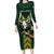 Custom South Africa 2024 Rugby Long Sleeve Bodycon Dress Go Springboks Protea Pattern - Wonder Print Shop