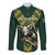 Custom South Africa 2024 Rugby Long Sleeve Button Shirt Go Springboks Protea Pattern - Wonder Print Shop