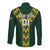 Custom South Africa 2024 Rugby Long Sleeve Button Shirt Go Springboks Protea Pattern - Wonder Print Shop