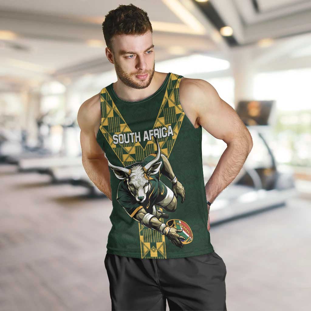 Custom South Africa 2024 Rugby Men Tank Top Go Springboks Protea Pattern - Wonder Print Shop