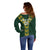 Custom South Africa 2024 Rugby Off Shoulder Sweater Go Springboks Protea Pattern - Wonder Print Shop