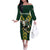 Custom South Africa 2024 Rugby Off The Shoulder Long Sleeve Dress Go Springboks Protea Pattern - Wonder Print Shop