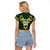 Custom South Africa 2024 Rugby Raglan Cropped T Shirt Go Springboks Protea Pattern - Wonder Print Shop