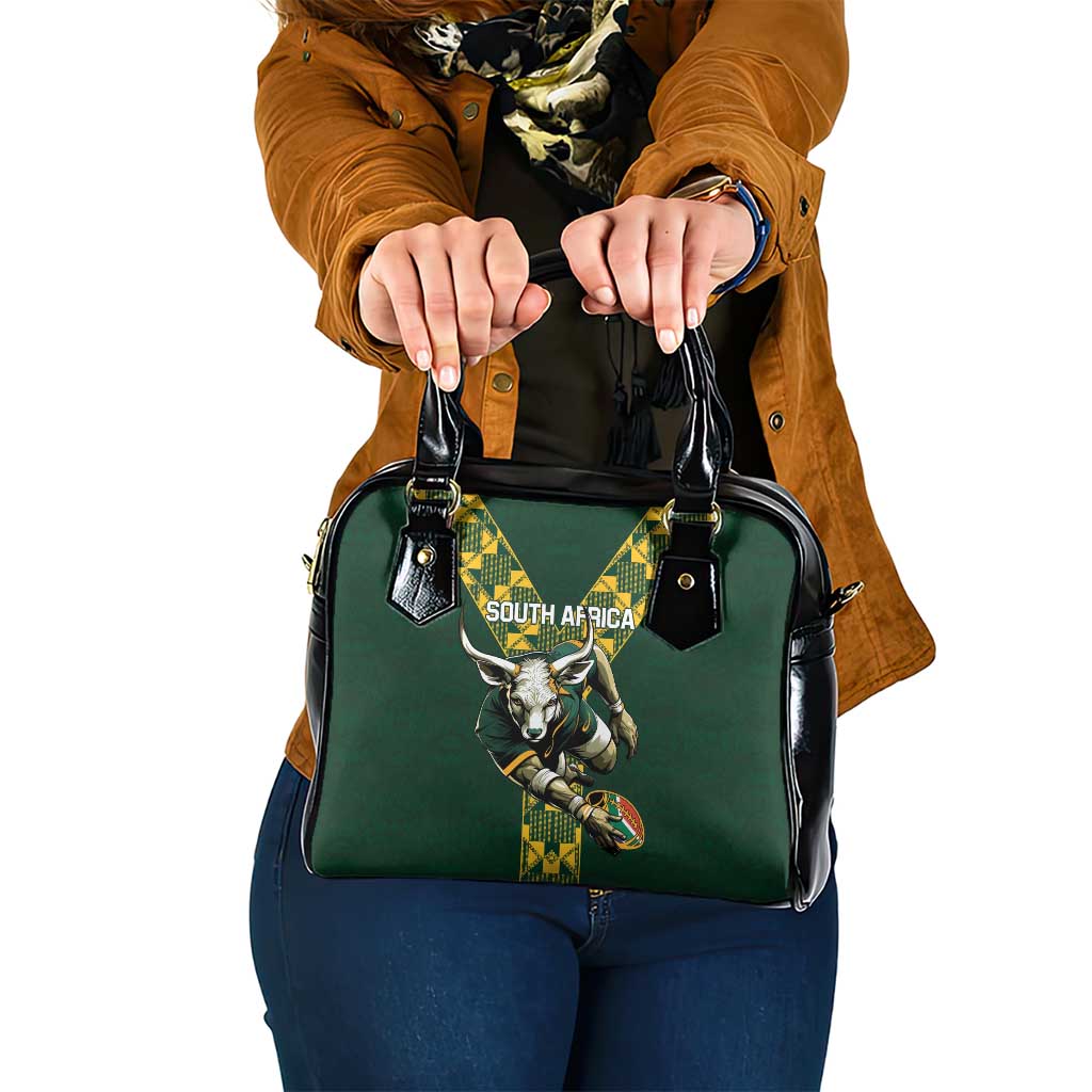 Custom South Africa 2024 Rugby Shoulder Handbag Go Springboks Protea Pattern