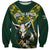 Custom South Africa 2024 Rugby Sweatshirt Go Springboks Protea Pattern - Wonder Print Shop