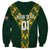 Custom South Africa 2024 Rugby Sweatshirt Go Springboks Protea Pattern - Wonder Print Shop