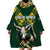 Custom South Africa 2024 Rugby Wearable Blanket Hoodie Go Springboks Protea Pattern - Wonder Print Shop