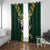 Custom South Africa 2024 Rugby Window Curtain Go Springboks Protea Pattern - Wonder Print Shop