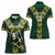 Custom South Africa 2024 Rugby Women Polo Shirt Go Springboks Protea Pattern - Wonder Print Shop