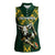 Custom South Africa 2024 Rugby Women Sleeveless Polo Shirt Go Springboks Protea Pattern - Wonder Print Shop