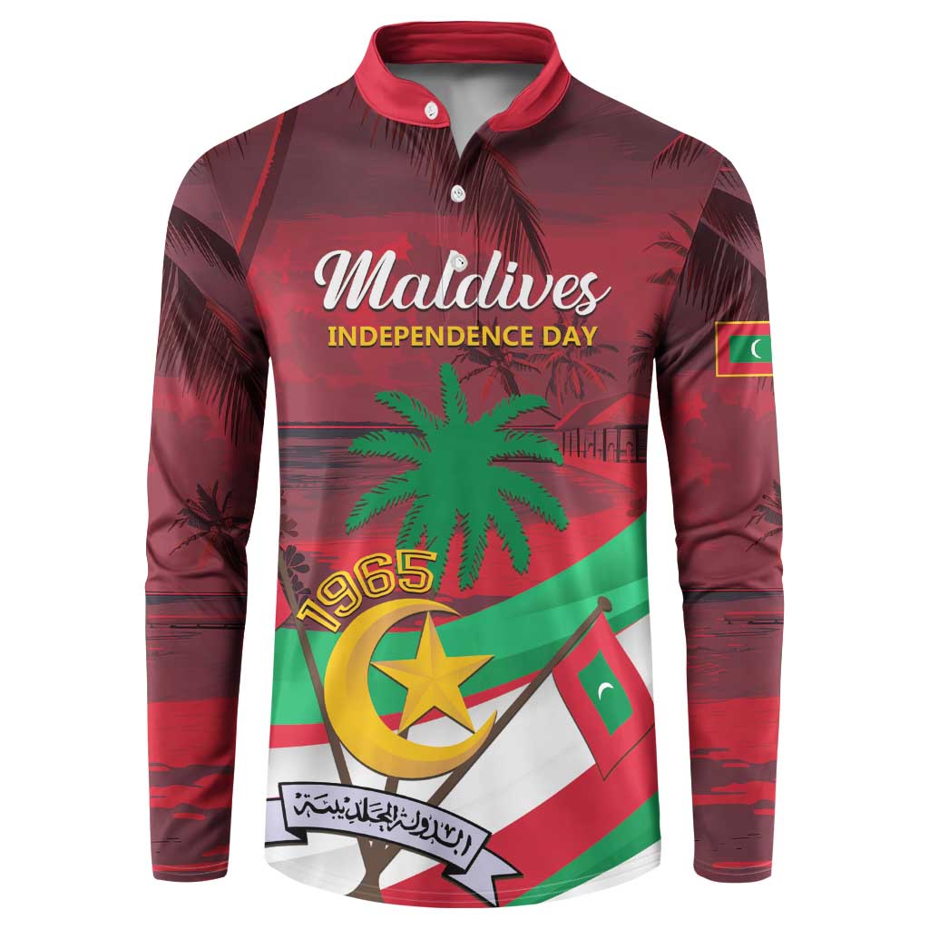 Personalized Maldives Independence Day 1965 Button Sweatshirt Dhivehi Raajjeyge Jumhooriyyaa - Wonder Print Shop