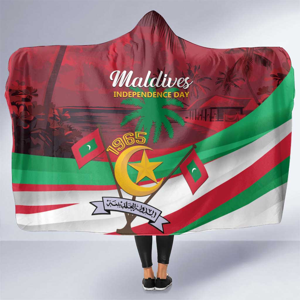 Personalized Maldives Independence Day 1965 Hooded Blanket Dhivehi Raajjeyge Jumhooriyyaa