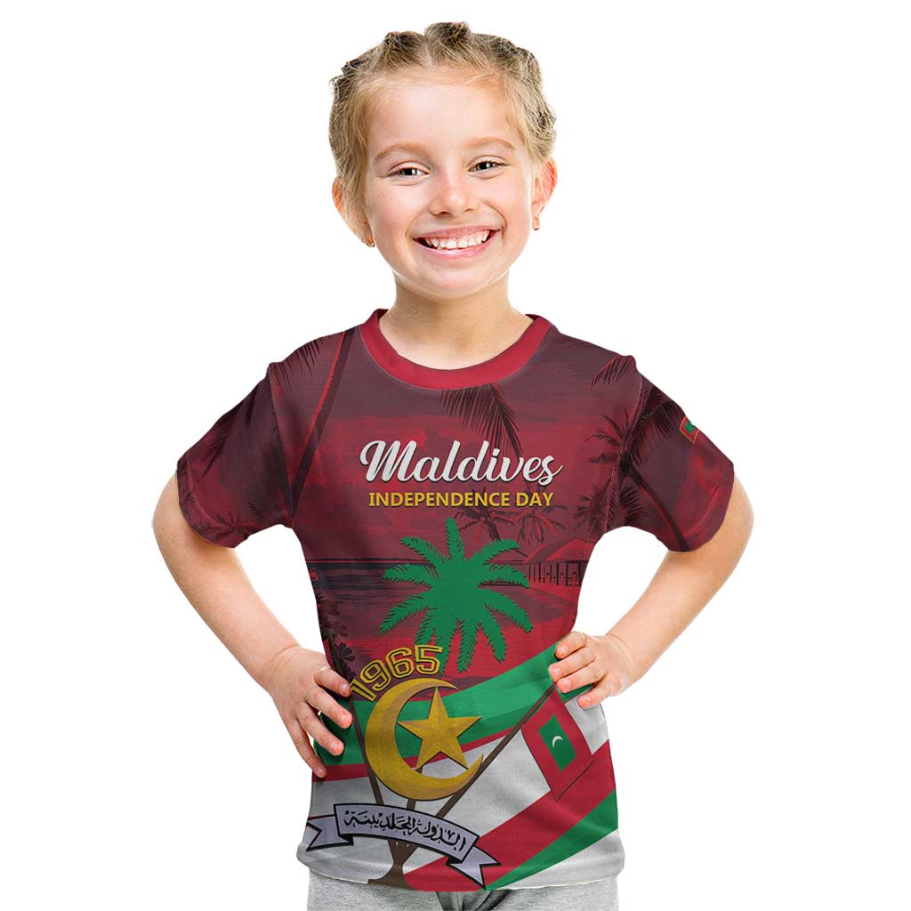 Personalized Maldives Independence Day 1965 Kid T Shirt Dhivehi Raajjeyge Jumhooriyyaa - Wonder Print Shop