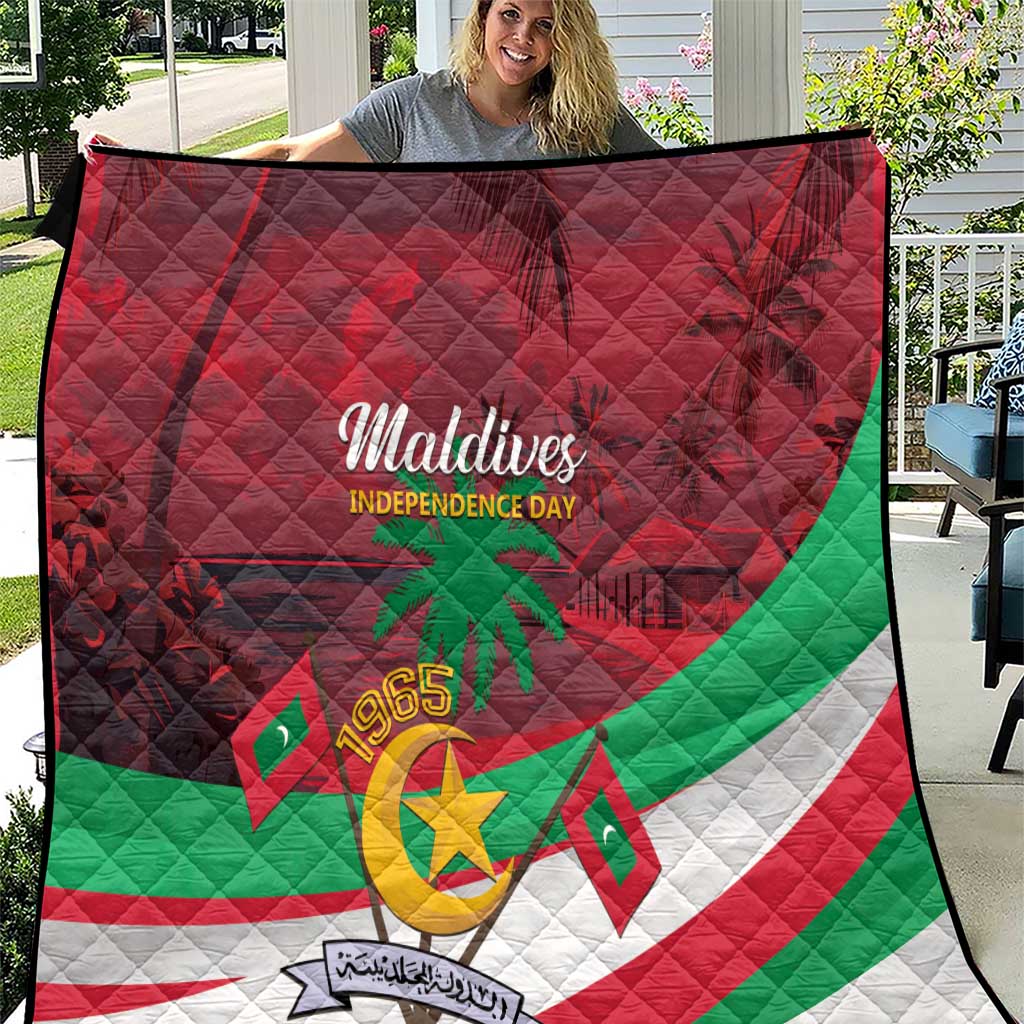 Personalized Maldives Independence Day 1965 Quilt Dhivehi Raajjeyge Jumhooriyyaa