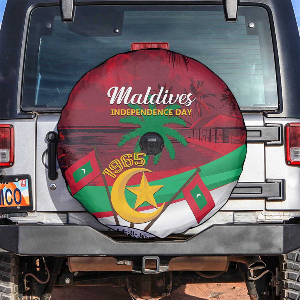 Personalized Maldives Independence Day 1965 Spare Tire Cover Dhivehi Raajjeyge Jumhooriyyaa - Wonder Print Shop