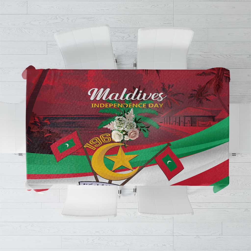 Personalized Maldives Independence Day 1965 Tablecloth Dhivehi Raajjeyge Jumhooriyyaa - Wonder Print Shop