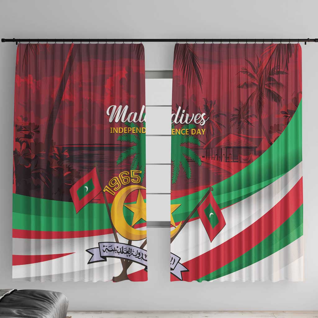 Personalized Maldives Independence Day 1965 Window Curtain Dhivehi Raajjeyge Jumhooriyyaa LT01 Wi...