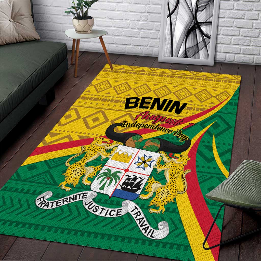 Personalized Benin Independence Day 1960 Area Rug Fraternite Justice Travail - Wonder Print Shop