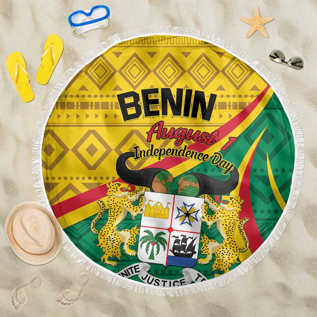 Personalized Benin Independence Day 1960 Beach Blanket Fraternite Justice Travail LT01 150cm Colo...