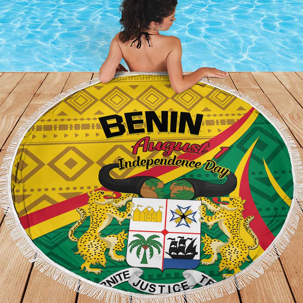 Personalized Benin Independence Day 1960 Beach Blanket Fraternite Justice Travail LT01 150cm Colo...
