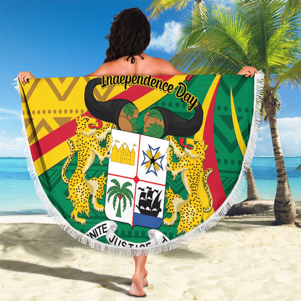 Personalized Benin Independence Day 1960 Beach Blanket Fraternite Justice Travail LT01 150cm Colo...