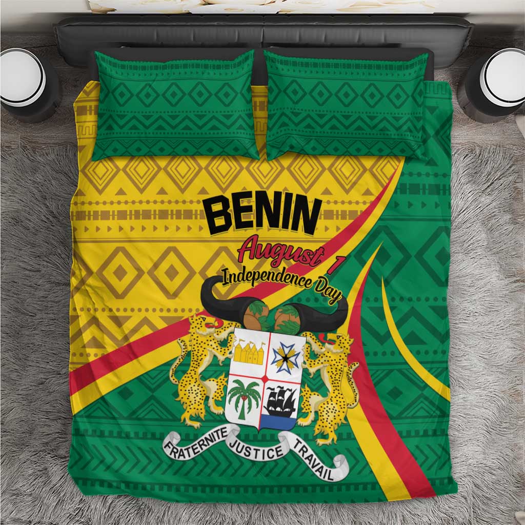 Personalized Benin Independence Day 1960 Bedding Set Fraternite Justice Travail - Wonder Print Shop