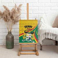 Benin Independence Day canvas wall art on easel, featuring leopard and justice symbols