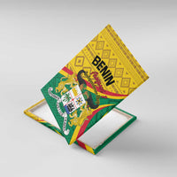 Folded Benin Independence Day canvas wall art showing green, yellow, red design