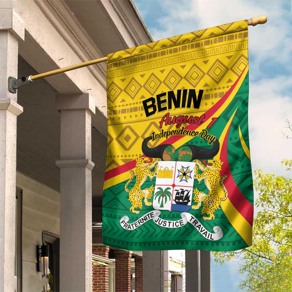 Personalized Benin Independence Day 1960 Garden Flag Fraternite Justice Travail - Wonder Print Shop