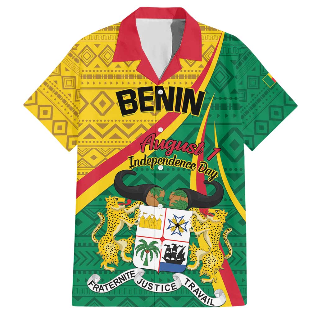 Personalized Benin Independence Day 1960 Hawaiian Shirt Fraternite Justice Travail - Wonder Print Shop