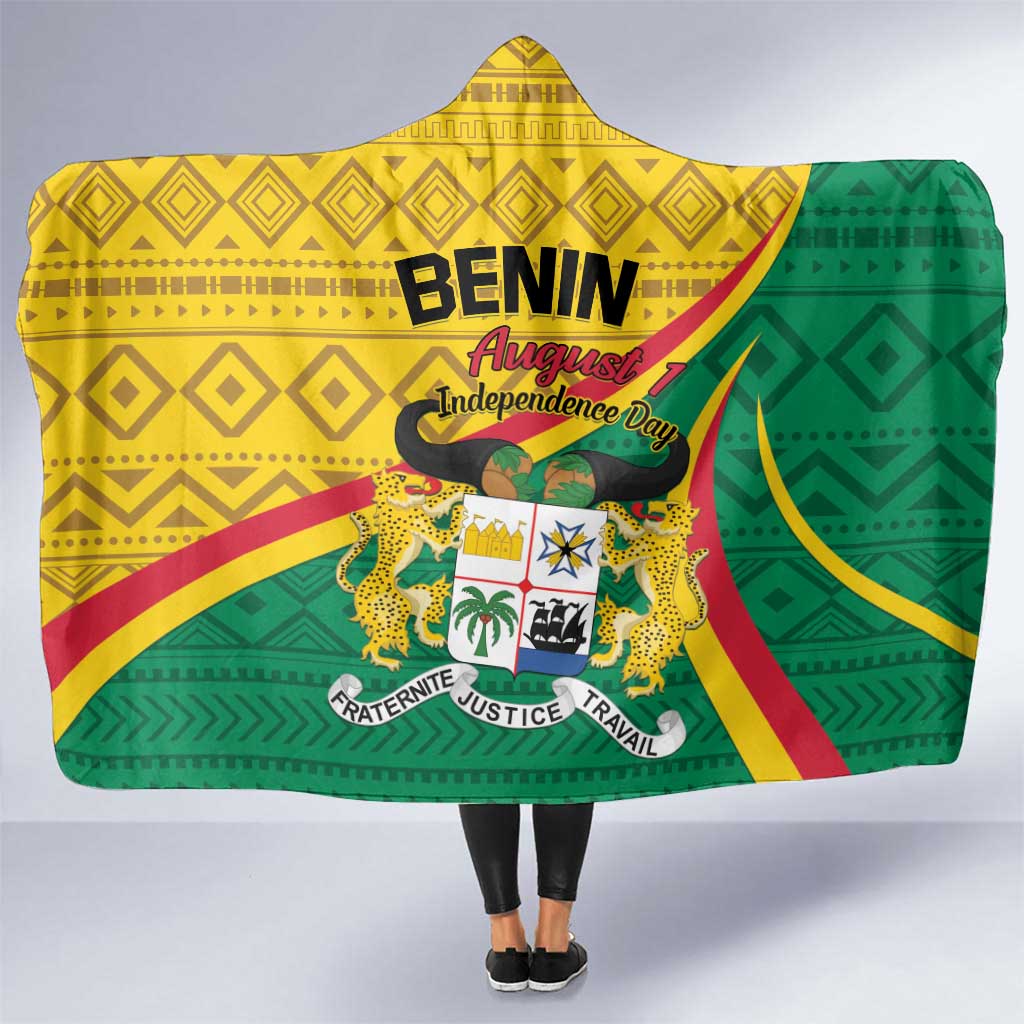 Personalized Benin Independence Day 1960 Hooded Blanket Fraternite Justice Travail