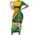 Personalized Benin Independence Day 1960 Short Sleeve Bodycon Dress Fraternite Justice Travail - Wonder Print Shop