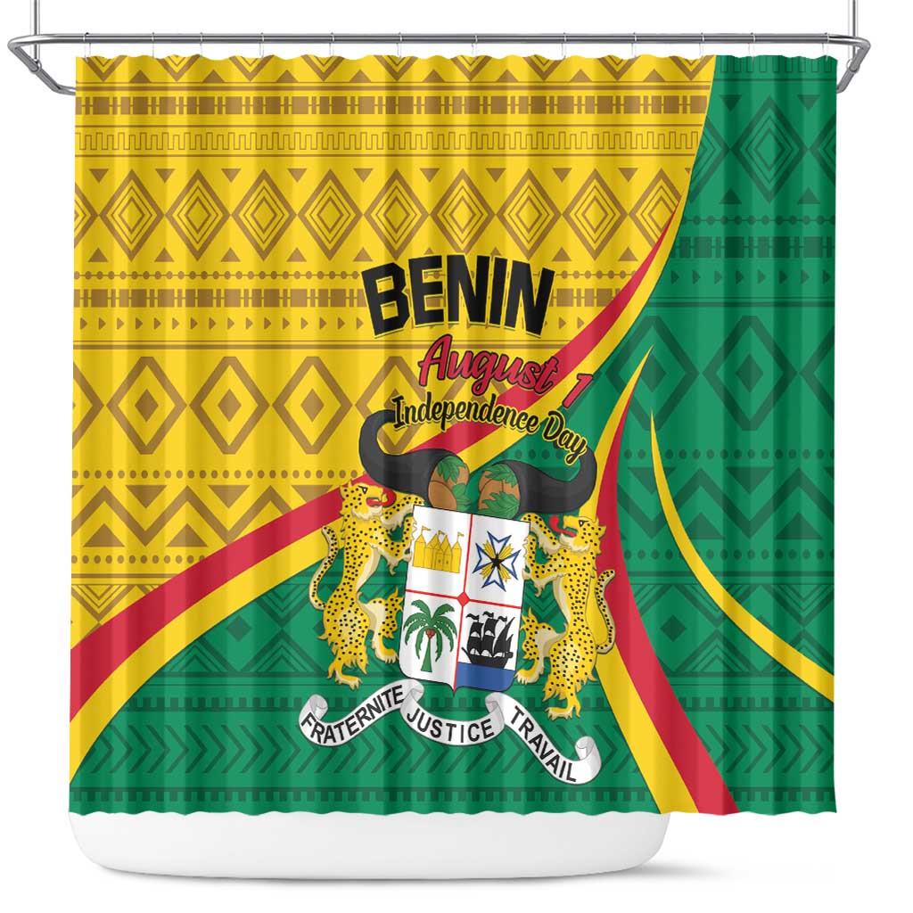 Personalized Benin Independence Day 1960 Shower Curtain Fraternite Justice Travail