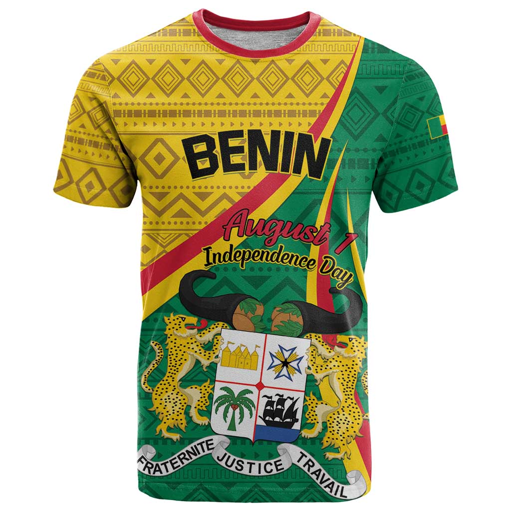 Personalized Benin Independence Day 1960 T Shirt Fraternite Justice Travail - Wonder Print Shop