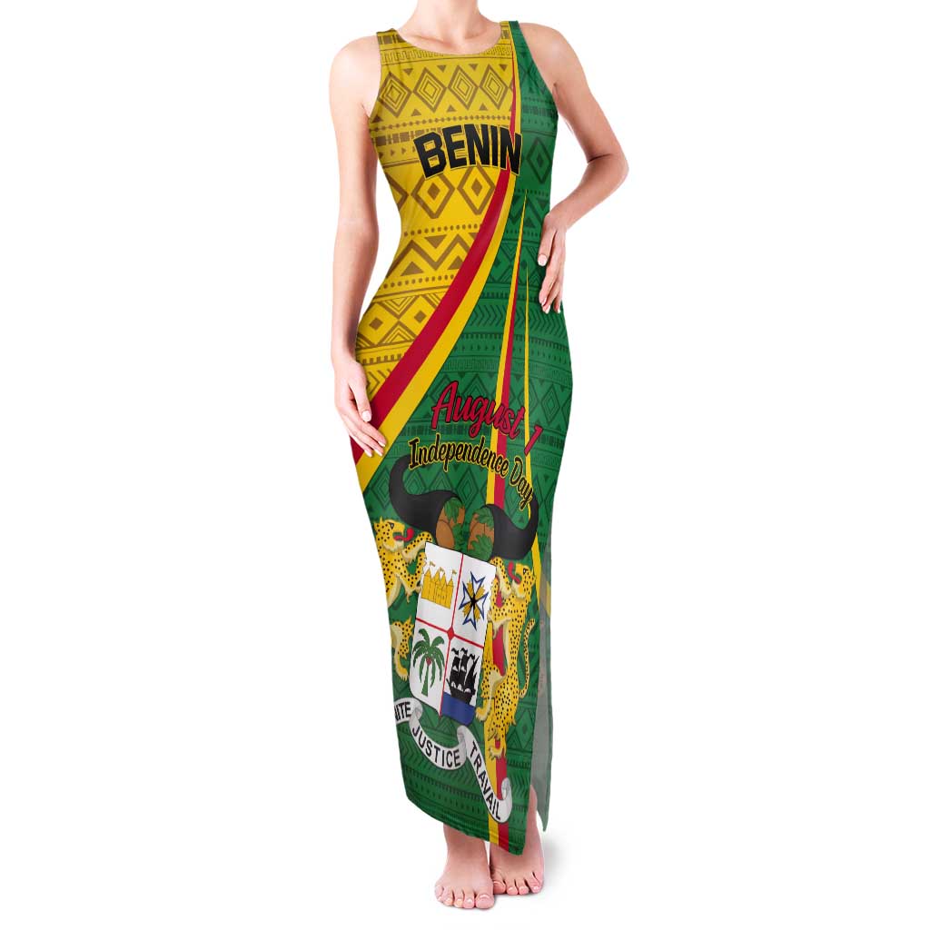 Personalized Benin Independence Day 1960 Tank Maxi Dress Fraternite Justice Travail - Wonder Print Shop