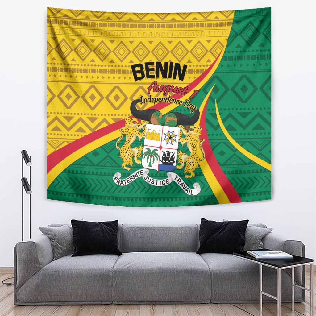 Personalized Benin Independence Day 1960 Tapestry Fraternite Justice Travail LT01 60 x 138 cm 100...