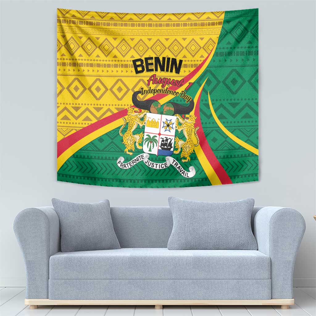 Personalized Benin Independence Day 1960 Tapestry Fraternite Justice Travail LT01 60 x 138 cm 100...
