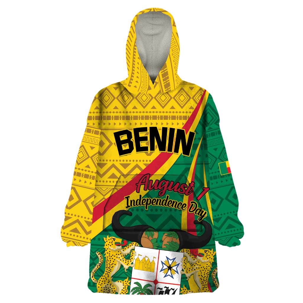 Personalized Benin Independence Day 1960 Wearable Blanket Hoodie Fraternite Justice Travail - Wonder Print Shop