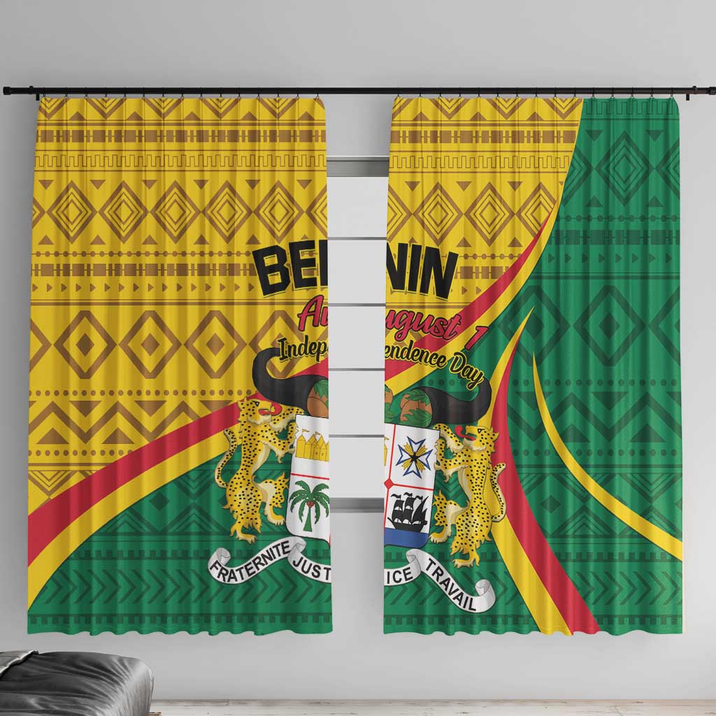 Personalized Benin Independence Day 1960 Window Curtain Fraternite Justice Travail - Wonder Print Shop