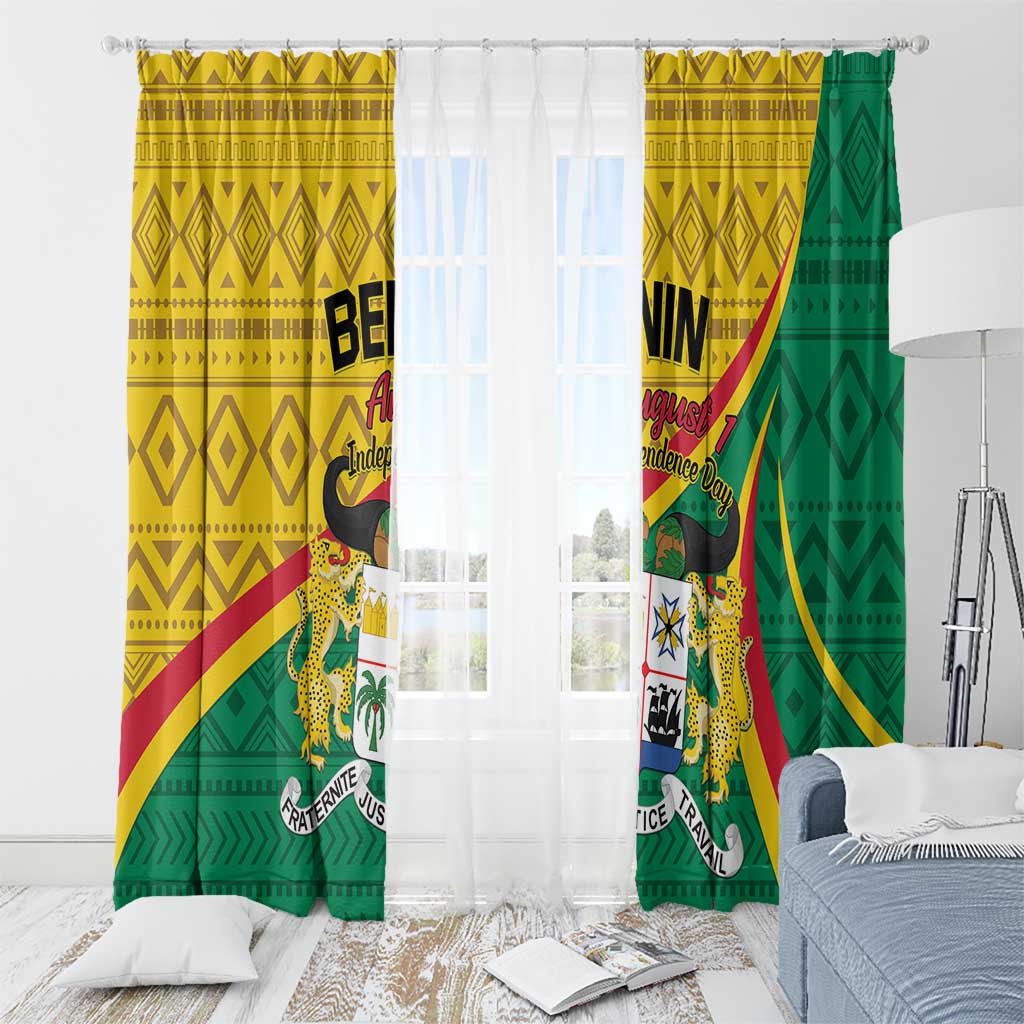 Personalized Benin Independence Day 1960 Window Curtain Fraternite Justice Travail LT01 With Hook...