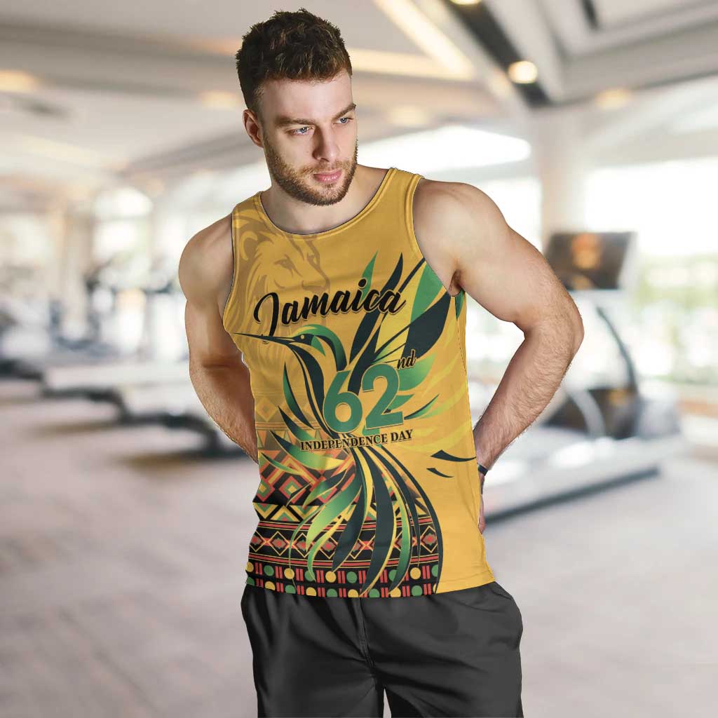 Personalized Jamaica Independence Day 1962 Men Tank Top Jumieka Streamertail Reggae Pattern - Wonder Print Shop