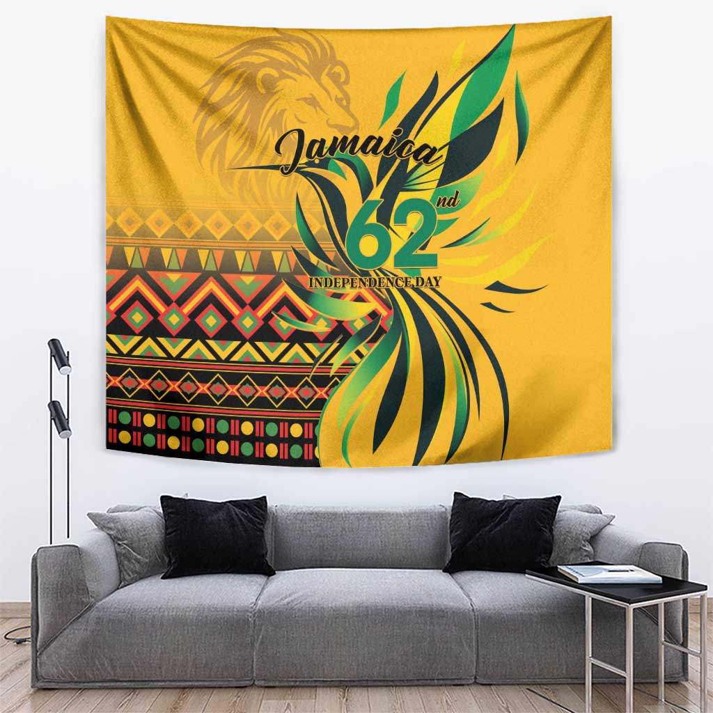 Personalized Jamaica Independence Day 1962 Tapestry Jumieka Streamertail Reggae Pattern