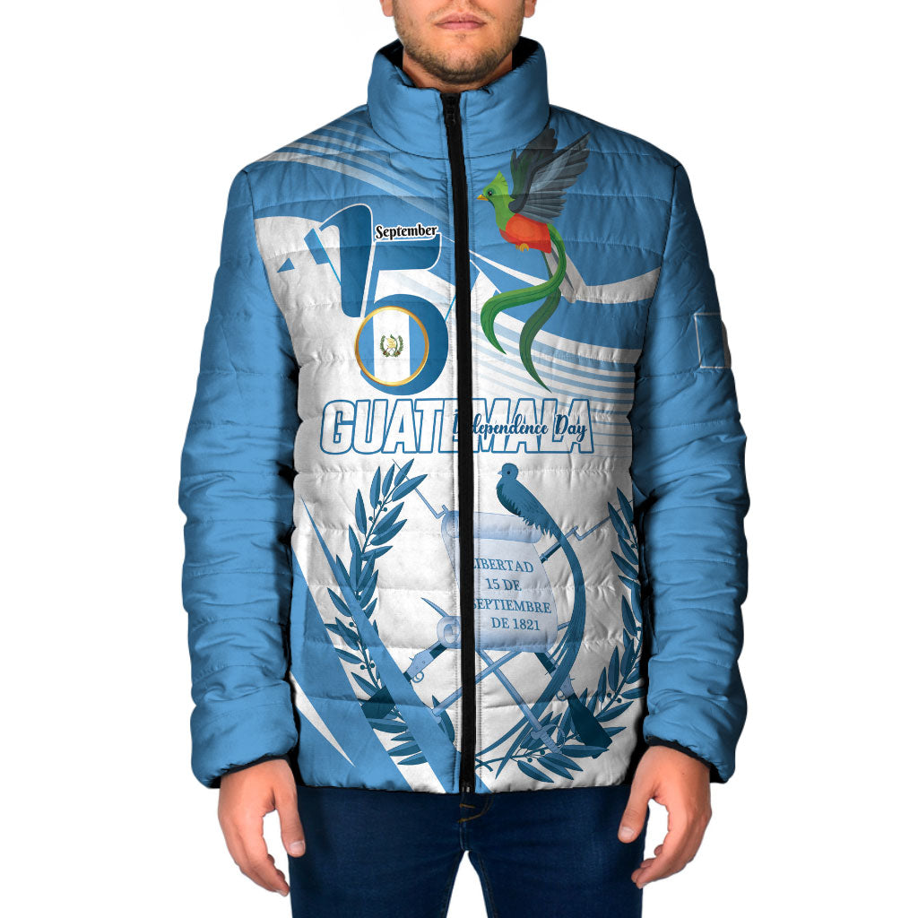 Personalized Guatemala 15 Septiembre 1821 Padded Jacket Happy Independence Day