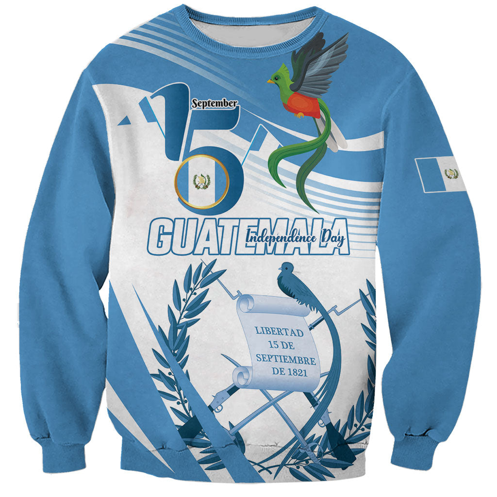 Personalized Guatemala 15 Septiembre 1821 Sweatshirt Happy Independence Day