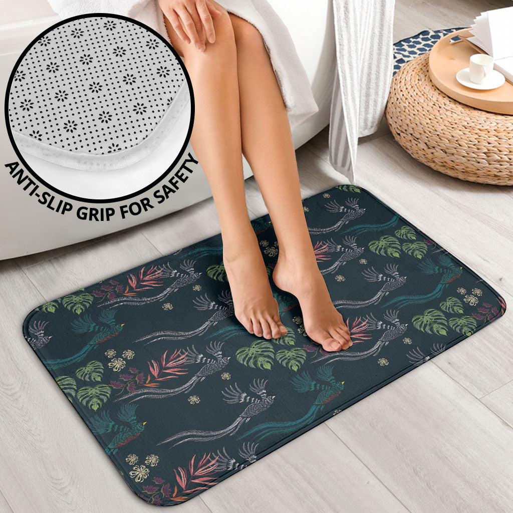 Guatemala Quetzal Bird Pattern Bathroom Set Embroidery Effect