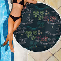 Guatemala Quetzal Bird Pattern Beach Blanket Embroidery Effect