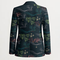 Guatemala Quetzal Bird Pattern Blazer Embroidery Effect
